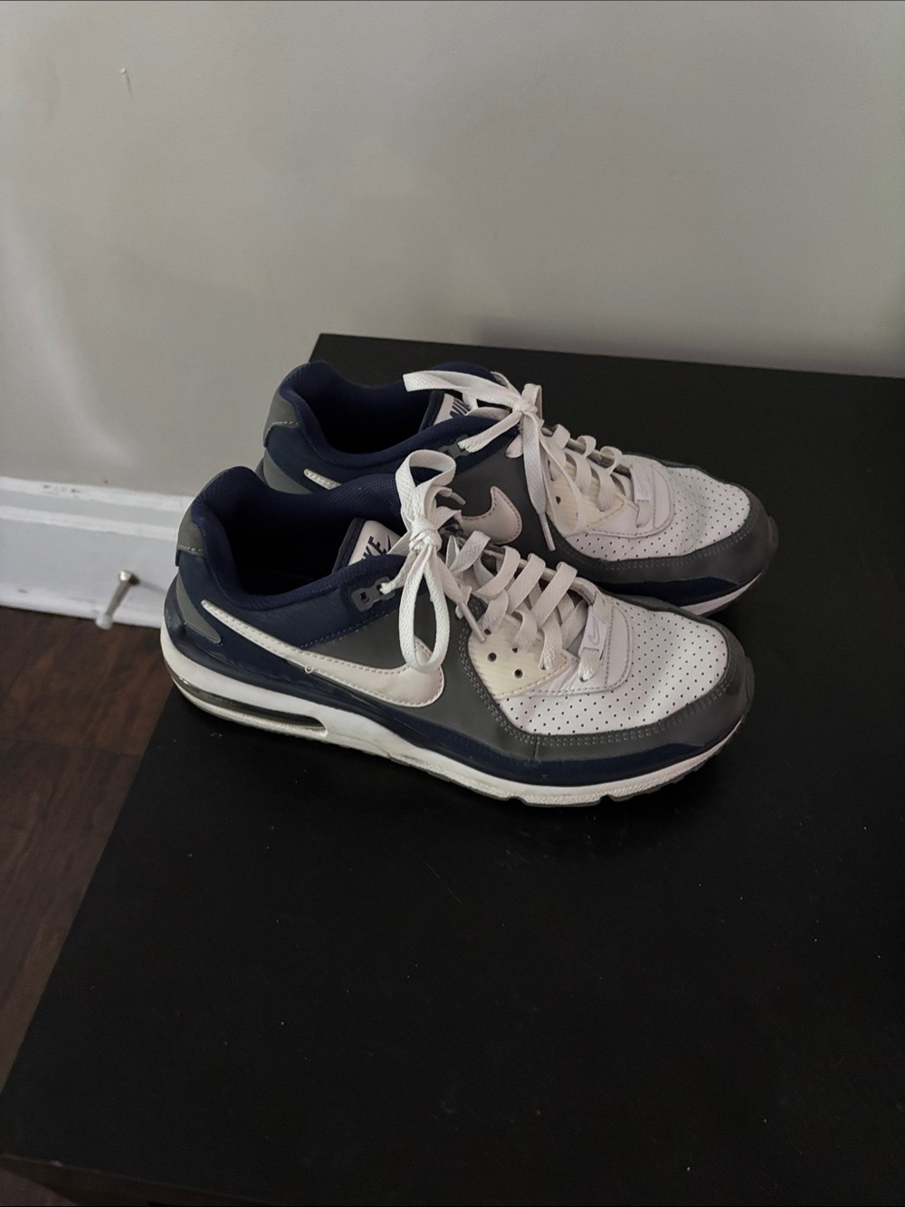 Nike Air Max Low Top Sneakers - White & Navy Blue